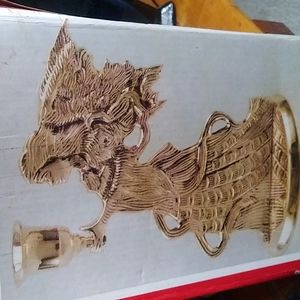 Solid brass angel candle holder